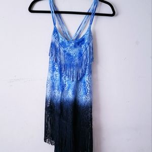 Free People Womens Ombre Tye Dye Frill Lace Dress